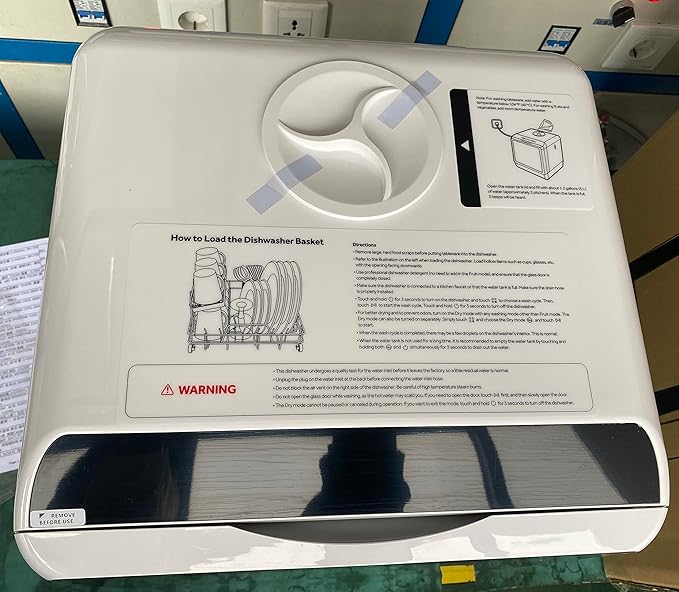 HAVA Countertop Dishwasher, 6 Programs Portable Dishwashers with 5L Built-in Water Tank, No Hookup Needed, Baby Care & Air-Drying Function for Apartments and RVs