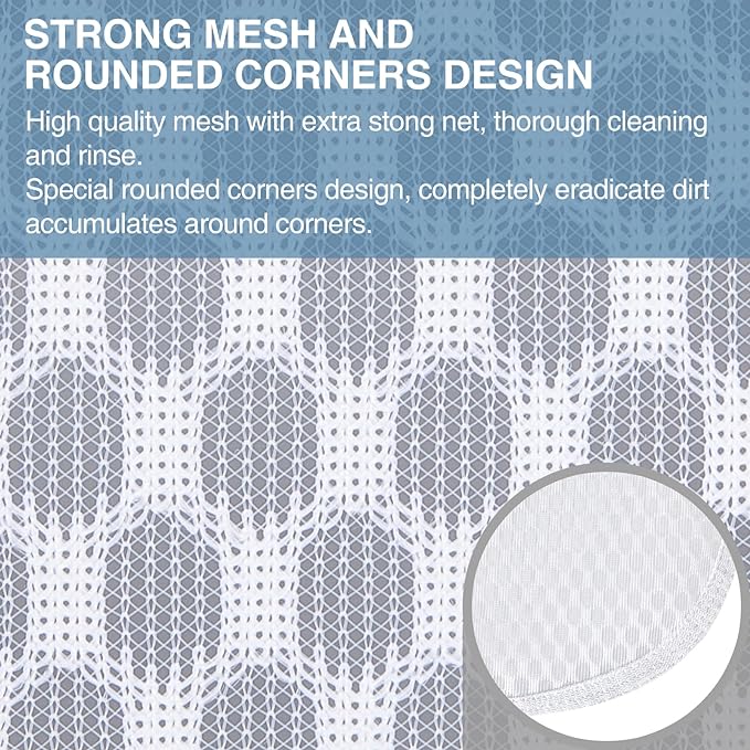 3 pcs Durable Honeycomb Mesh Laundry Bags for Delicates 16" x 19" (2 Large) 12" x 15" (1 Medium)