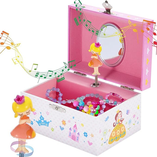 Jewelkeeper Jewelry Box for Girls - Toddler Jewlery Box - Girls Jewelry Box 6-8 - Blonde Princess Musical Jewelry Boxes, The Beautiful Dreamer Tune and Spinning Doll