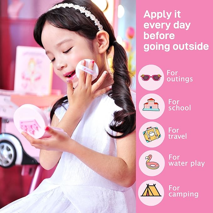 Peachand Baby Kids Mineral Sun Cushion SPF50+ PA++++ (Pink Tiara)