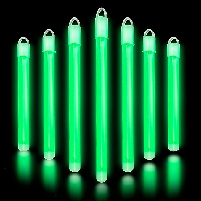 Glow Fever Glow in The Dark Sticks - 100 ct 6" Glow Sticks Bulk Party Pack with End Caps & Lanyards - Glow Party Favors for Concert, Festival, & Wedding Neon Light Sticks by Party Dragon, Green