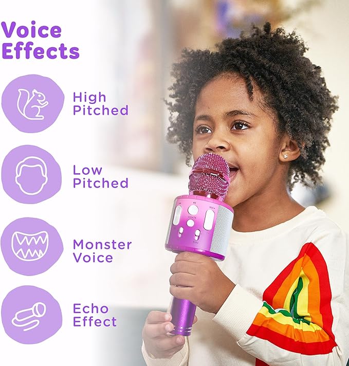 Move2Play, Kids Karaoke Microphone | Includes Pre-Loaded Songs & Bluetooth | Kids Birthday Party Gift | Toy for All Ages 2, 3, 4, 5, 6+ Year Old Girls, Boys & Toddlers