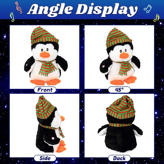 Cuteoy Light-up Plush Penguin LED Stuffed Animal Birthday Christmas Plushies Toy Gifts for Kids Toddler Girls,11“