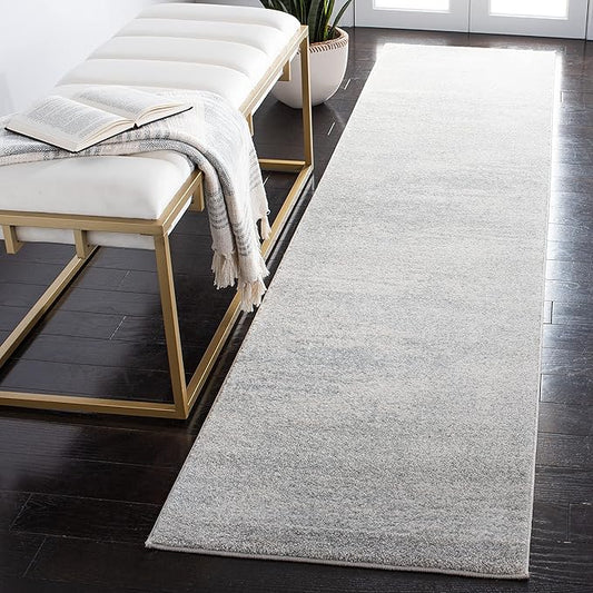 SAFAVIEH Evoke Collection 2'2" x 9' Ivory / Sage EVK272B Modern Abstract Non-Shedding Living Room Entryway Foyer Hallway Bedroom Runner Rug