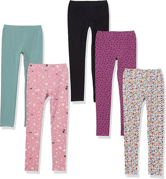 Amazon Essentials Girls and Toddlers' Leggings, Multipacks