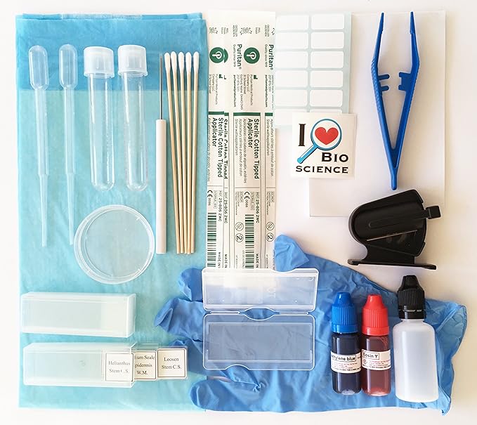 Rs' Science All-in-One Microscope Slide Preparation Kit, 40 Pieces