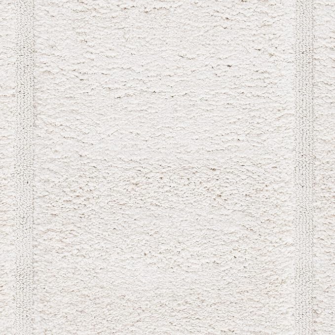 SAFAVIEH Florida Shag Collection Area Rug - 6' x 9', Creme & Creme, Border Design, Non-Shedding & Easy Care, 1.2-inch Thick Ideal for High Traffic Areas in Living Room, Bedroom (SG454-1111)