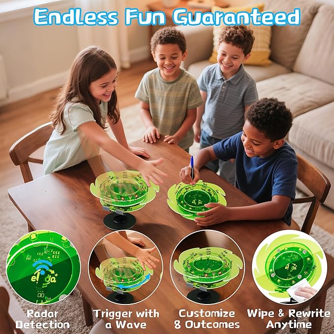 STEM DIY Toys Hand Assembly Electronic Spin The Wheel | Science Craft Kit for Kids Ages 8-9-10-11-12-13-14-15+ Years Old | Educational Gifts for Boys&Girls | Video Guide | (Fire Wheel-Phantom Color)