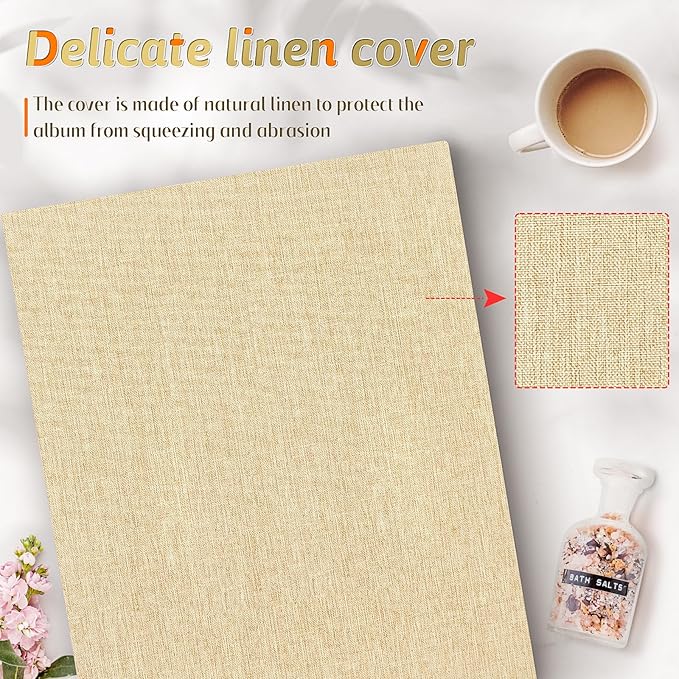 Popotop Photo Album 4x6 1000 Pockets for Wedding Gifts,Linen Hardcover Picture Albums for Family Anniversary Baby Vacation Pictures