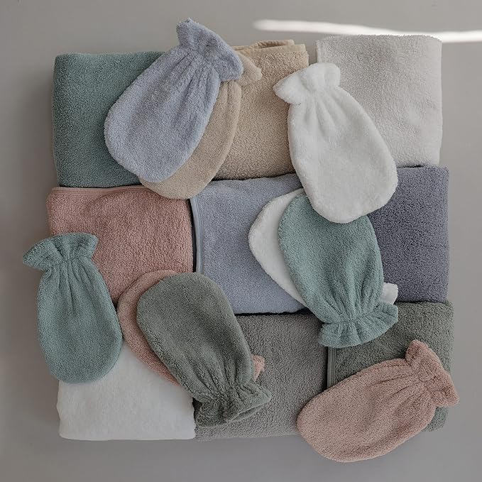 mushie Baby Bath Mitt | Organic Cotton | Pack of 2 (Pearl)