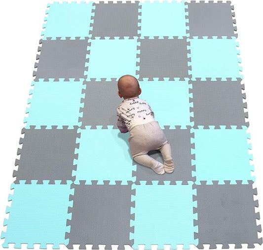 YIMINYUER® 20 Tiles (30cm×30cm×1cm Each Tile) Baby Soft Puzzle Play Mats, Kids Thick EVA Foam Floor, Toddlers & Children's Soft Interlocking Mat R08R12G301020