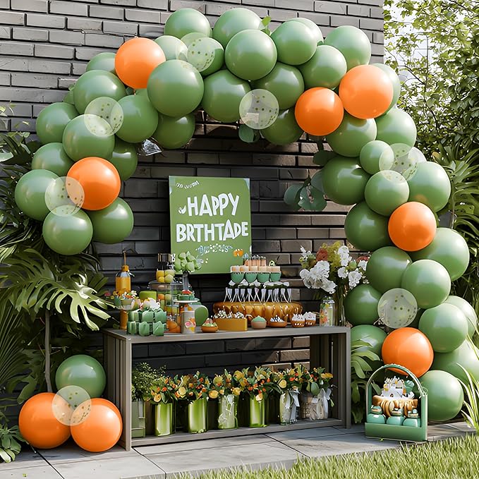 JOYIN 150 Pcs Sage Green Balloons, Different Sizes 18 12 10 5 Inch Sage Green Latex Balloon Arch Kit with Instruction for Birthday Party Graduation Wedding Holiday Decoration