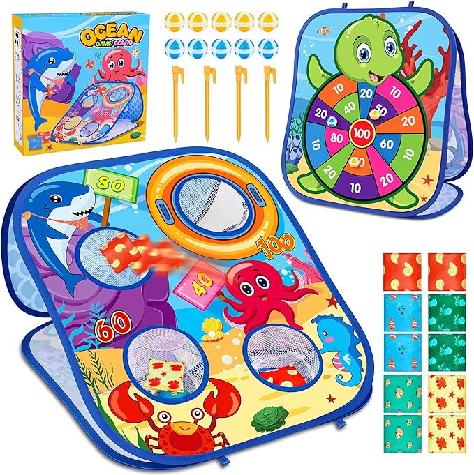 Animal Bean Bag Toss Game Toy Outdoor Toss Game, Family Party Party Supplies for Kids, Gift for Boys Birthday or Christmas for Toddlers Ages 3 4 5 6 Year Old