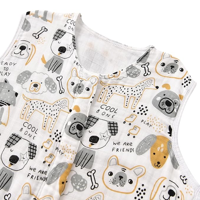 Baby Sleep Sack 2-4 T Baby Wearable Blanket 100% Organic Cotton 0.5 TOG Toddler Sleeping Sack 2- Way Zipper Soft Lightweight X-Large Pup