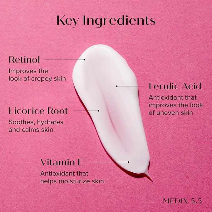 Medix 5.5 Retinol Body Lotion Firming Moisturizer | Crepey Skincare Treatment | Retinol Body Cream | Anti Aging Firming Cream For Women Targets Look Of Crepe Skin, Wrinkles, & Sagging Skin, 15 Fl Oz