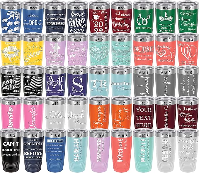 Personalized Tumblers Custom Travel Coffee Mug, Insulated Stainless Steel Cup with Spill-Resistant Lid, Optional Spill-Proof Lid and Stainless Steel Straw! Engraved in USA by iProductsUS (Black, 20oz)