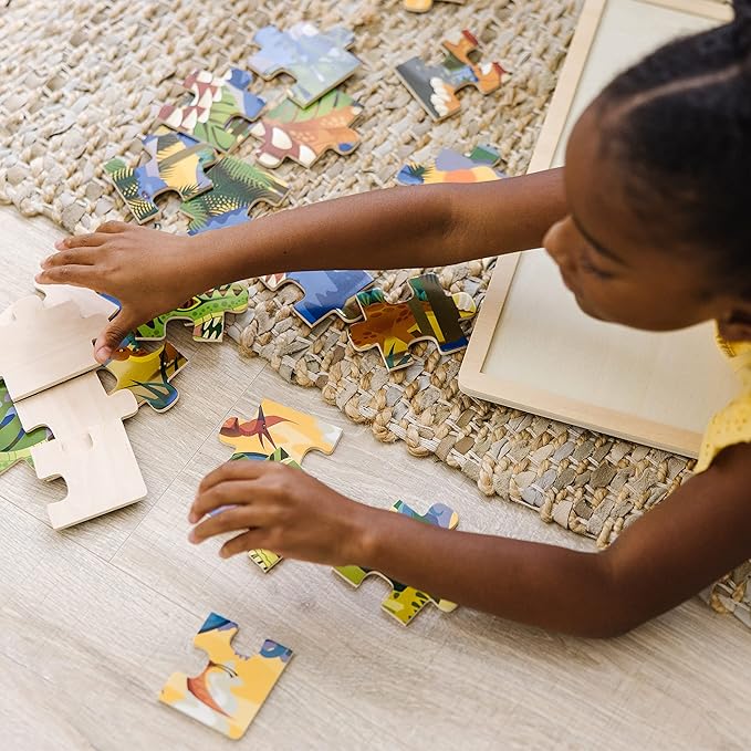 Melissa & Doug Dinosaurs Wooden Jigsaw Puzzle with Storage Tray (24 pcs)