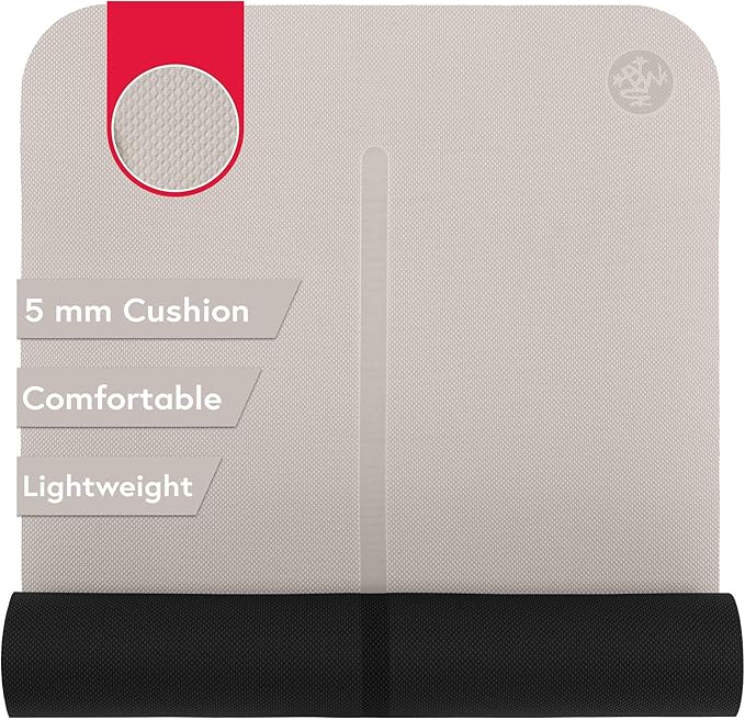 Manduka Begin Yoga Mat 68" - 5mm Cushioning | Comfortable, Lightweight & Reversible with Alignment Stripe | Budget-Friendly | 68 x 24 inches