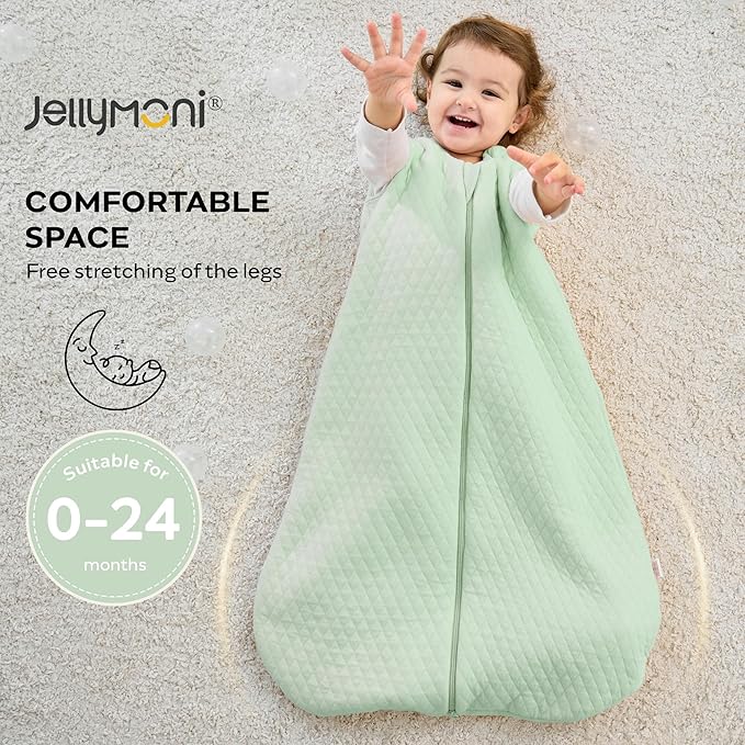 JELLYMONI Baby Sleep Sack TOG 2.5, 18-24 Months Winter Baby Wearable Blanket, 100% Cotton Infant Sleeping Sack 2-Way Zipper Warm Quilted Sleepsack