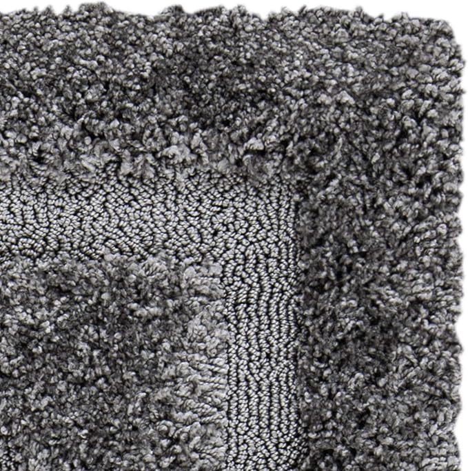 SAFAVIEH Florida Shag Collection 6'7" Square Grey/Grey SG454 Border Non-Shedding Living Room Bedroom Dining Room Entryway Plush 1.2-inch Thick Area Rug