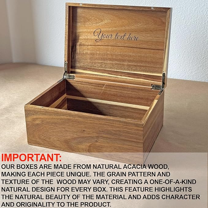 Graduation Memory Box 2025 - Personalized Graduation Gifts for Her Him, Custom Engraved High School Memory Box Organizer Boys Girls, Keepsake Time Capsule, Wooden Storage Chest Congrats Grad