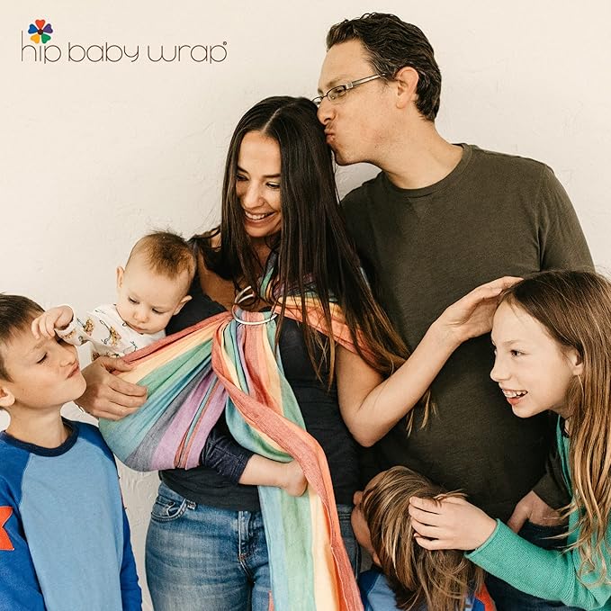 Hip Baby Wrap Ring Sling Baby Carrier for Infants and Toddlers - Beautiful, 100% Soft Cotton Baby Wraps Carrier for Babies 8-35 lbs - Perfect Baby Shower Gifts Moms and Dads - Nursing Cover (Sky)