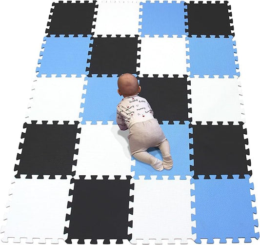 YIMINYUER® 20 Tiles (30cm×30cm×1cm Each Tile) Baby Soft Puzzle Play Mats, Kids Thick EVA Foam Floor, Toddlers & Children's Soft Interlocking Mat R01R04R07G301020