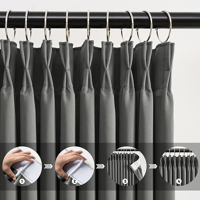 KEQIAOSUOCAI Pinch Pleat Patio Sliding Glass Door Curtains for Living Room, Thermal Insulated Black Out Wide Draperies for Bedroom/Living Room 80 Wide x 84 Inch Long 80 x 84 7 ft Length