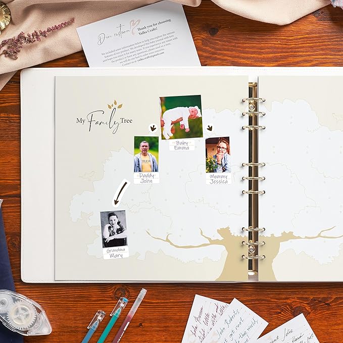 Keepsake Baby Memory Book Girl Boy – Timeless Leather-Bound Baby Milestone Book – Baby Book Keepsake Record First 5 Years – Gender Neutral Baby Scrapbook Album Baby Album Journal Registry Search Gift