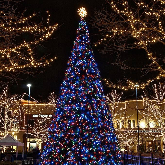 HOME LIGHTING 66ft Christmas Decorative Mini Lights, 200 LED Green Wire Fairy Starry String Lights Plug in, 8 Lighting Modes, for Indoor Outdoor Xmas Tree Wedding Party Decoration (Multicolor)