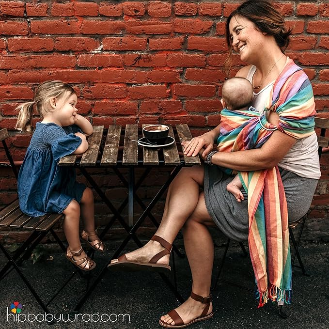 Hip Baby Wrap Ring Sling Baby Carrier for Infants and Toddlers - Beautiful, 100% Soft Cotton Baby Wraps Carrier for Babies 8-35 lbs - Perfect Baby Shower Gifts Moms and Dads - Nursing Cover (Reef)