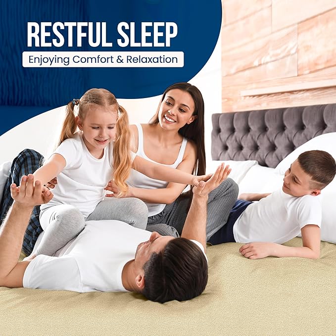 Utopia Bedding Waterproof Mattress Protector King Size, Premium Terry Mattress Cover 200 GSM, Breathable, Fitted Style with Stretchable Pockets (Beige)