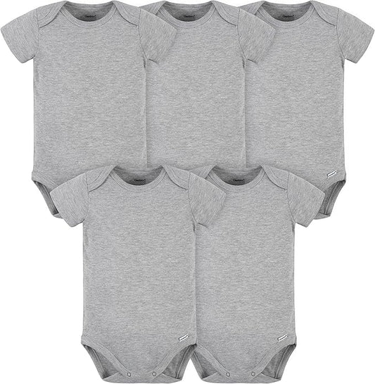 Gerber baby-boys 5 Pack Onesies Multi-packs Bundle Interlock 180 Gsm
