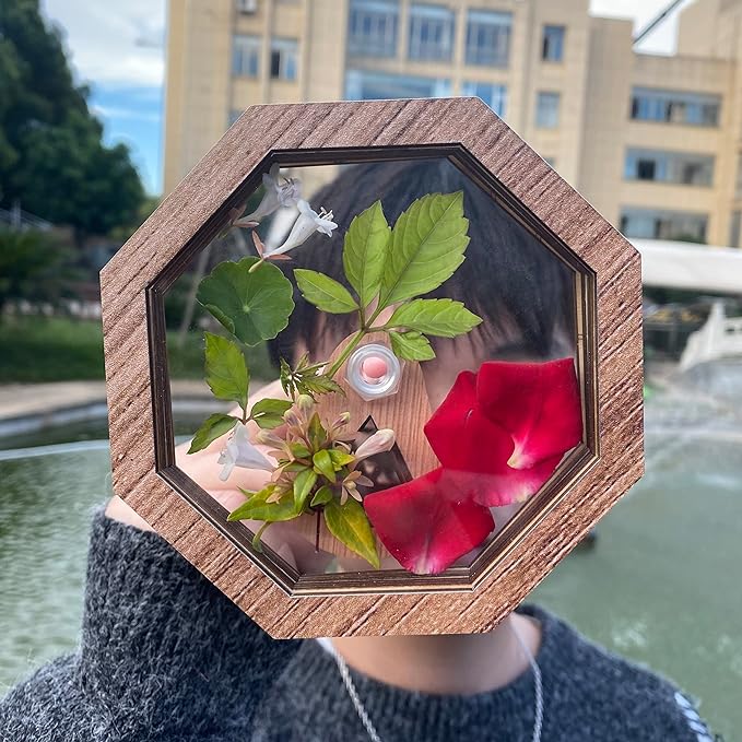 Natural DIY Kaleidoscope Kit, New Wooden Magic Rotating Kaleidoscope Making Set for Nature Lovers, Best Gift, Outdoor Classic Handmade Education Toys (2 Pcs Normal+Flower)