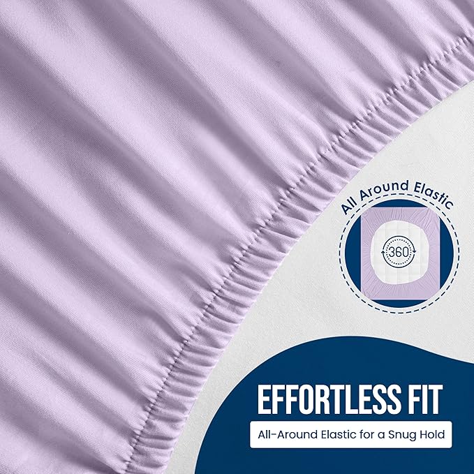 Utopia Bedding Waterproof Mattress Protector Twin Size, Premium Terry Mattress Cover 200 GSM, Breathable, Fitted Style with Stretchable Pockets (Lavender)