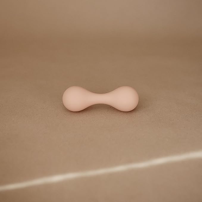 mushie Silicone Baby Shaker Rattle Toy | Ages 3+ Months (Blush)