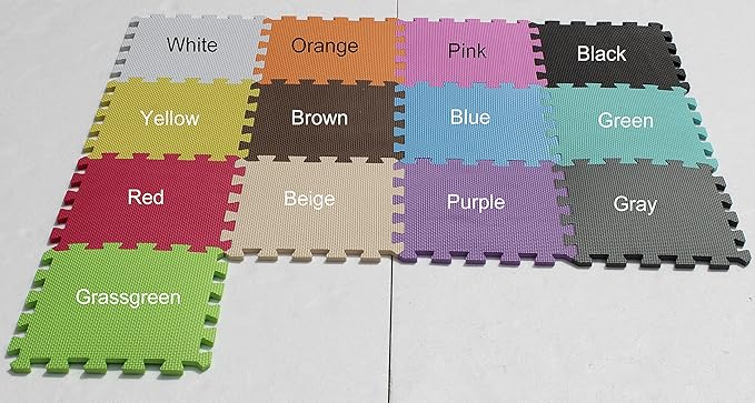 YIMINYUER® 25 Tiles (30cm×30cm×1cm Each Tile) Baby Soft Puzzle Play Mats, Kids Thick EVA Foam Floor, Toddlers & Children's Soft Interlocking Mat R08R10R12G301025