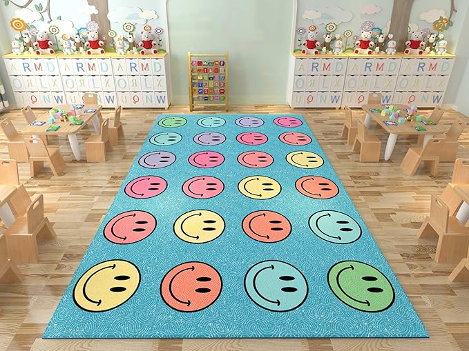 OLEEK Large Classroom Rug Elementary 8x10 - Classroom Rugs for Kids Room - Classroom Carpet Elementary - Kids playroom Rug 8 x 10 - Preschool Rugs for Classroom - Schoolgirl Style Classroom Decor