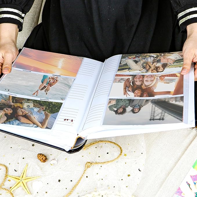 Holoary Travel Photo Album 4x6 - 300 Photos, Three Pictures Per Page, Memo Area, Beach & Vacation Memories