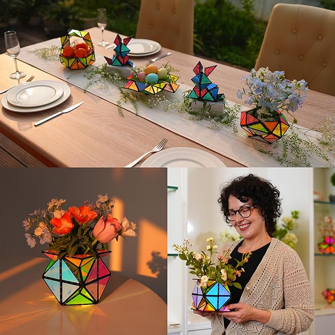 TOSY Magnet Pyramid Glow - 1 Cube Transforms into 1 Billion Shapes, 12 Pieces, 243 Rare Earth Magnets, Glowing, Holographic Design Magnet Tiles Creative Puzzle STEM/STEAM Toy