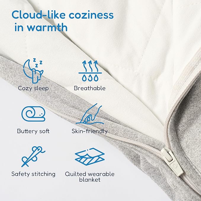 TotAha Toddler Sleep Sack 1.0 TOG for 2T-3T-4T, Soft Wearable Blanket Baby Sleep Bag with 2-Way Safe Zippers,Fluffy Extra Large Sleeping Sacks, Grey