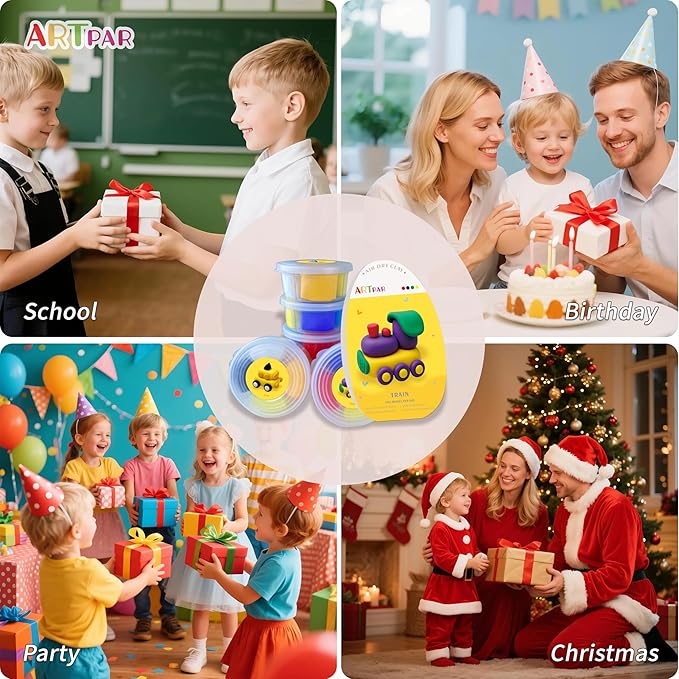 Kids Air Dry Clay Kit,12 Pack Traffic Modeling Magic Clay Sculpting Set | Ultra Light Non-Toxic DIY Art & Crafts School Classroon Projects,Home Party Favors Supplies for Boys Girls Adults