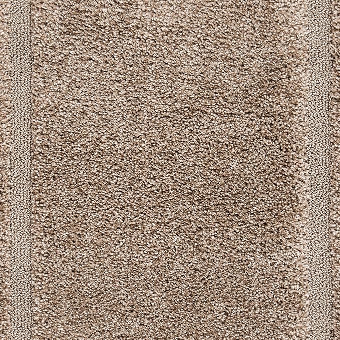 SAFAVIEH Florida Shag Collection Area Rug - 8'6" x 12', Beige & Beige, Border Design, Non-Shedding & Easy Care, 1.2-inch Thick Ideal for High Traffic Areas in Living Room, Bedroom (SG454-1313)