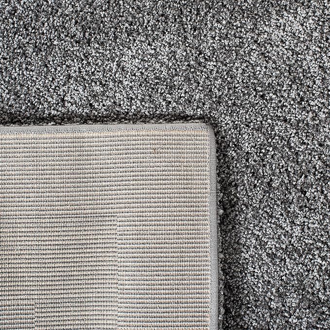 SAFAVIEH Florida Shag Collection Area Rug - 8'6" x 12', Grey & Grey, Border Design, Non-Shedding & Easy Care, 1.2-inch Thick Ideal for High Traffic Areas in Living Room, Bedroom (SG454-8080)