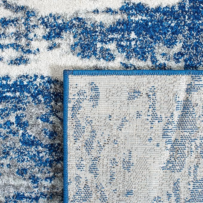 SAFAVIEH Evoke Collection 8' x 10' Dark Blue/Grey EVK272L Modern Abstract Non-Shedding Living Room Dining Bedroom Area Rug