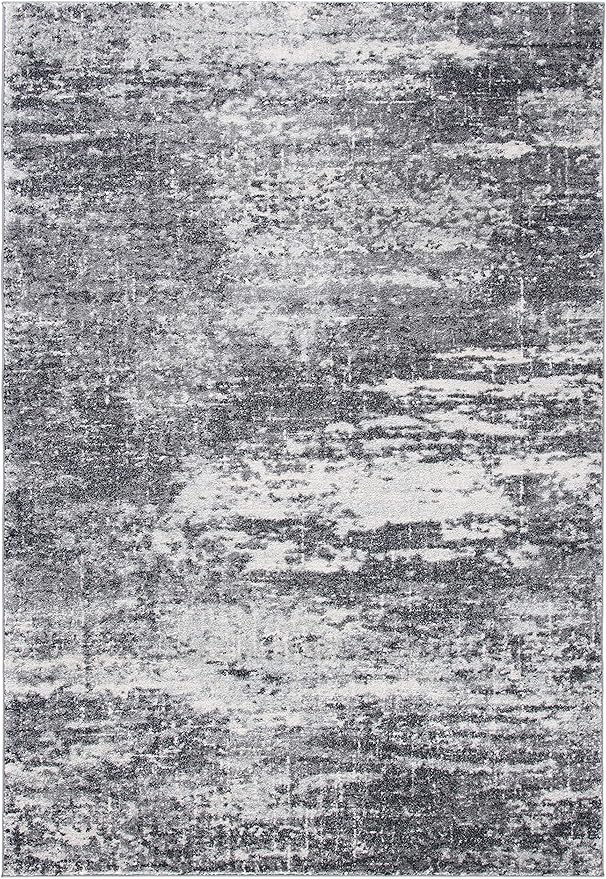 SAFAVIEH Evoke Collection 9' x 12' Ivory/Grey EVK272F Modern Abstract Non-Shedding Living Room Bedroom Dining Home Office Area Rug