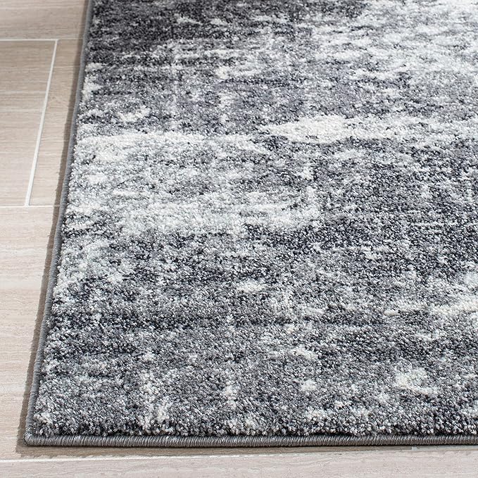 SAFAVIEH Evoke Collection 9' x 12' Ivory/Grey EVK272F Modern Abstract Non-Shedding Living Room Bedroom Dining Home Office Area Rug