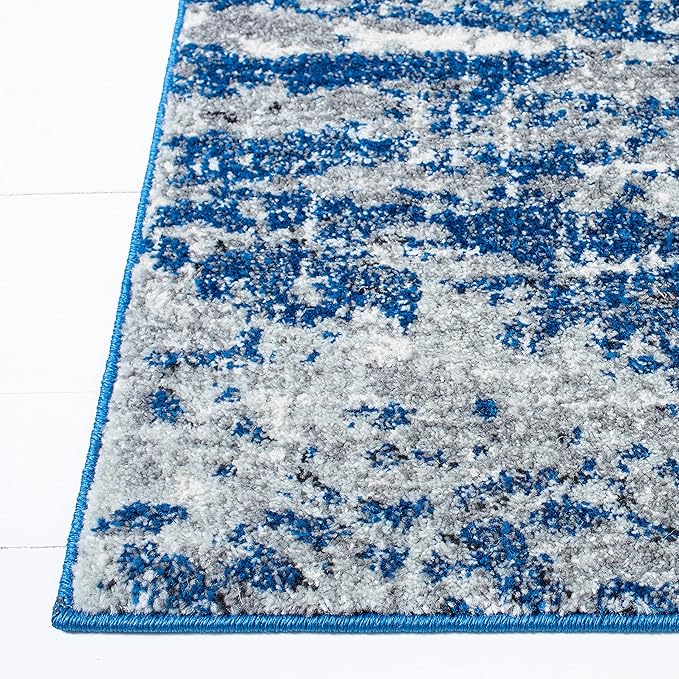 SAFAVIEH Evoke Collection 8' x 10' Dark Blue/Grey EVK272L Modern Abstract Non-Shedding Living Room Dining Bedroom Area Rug
