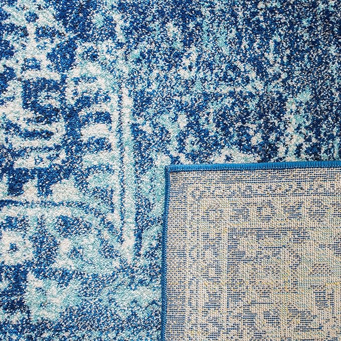 SAFAVIEH Evoke Collection Runner Rug - 2'2" x 9', Navy & Ivory, Oriental Distressed Design, Non-Shedding & Easy Care, Ideal for High Traffic Areas in Living Room, Bedroom (EVK256A)